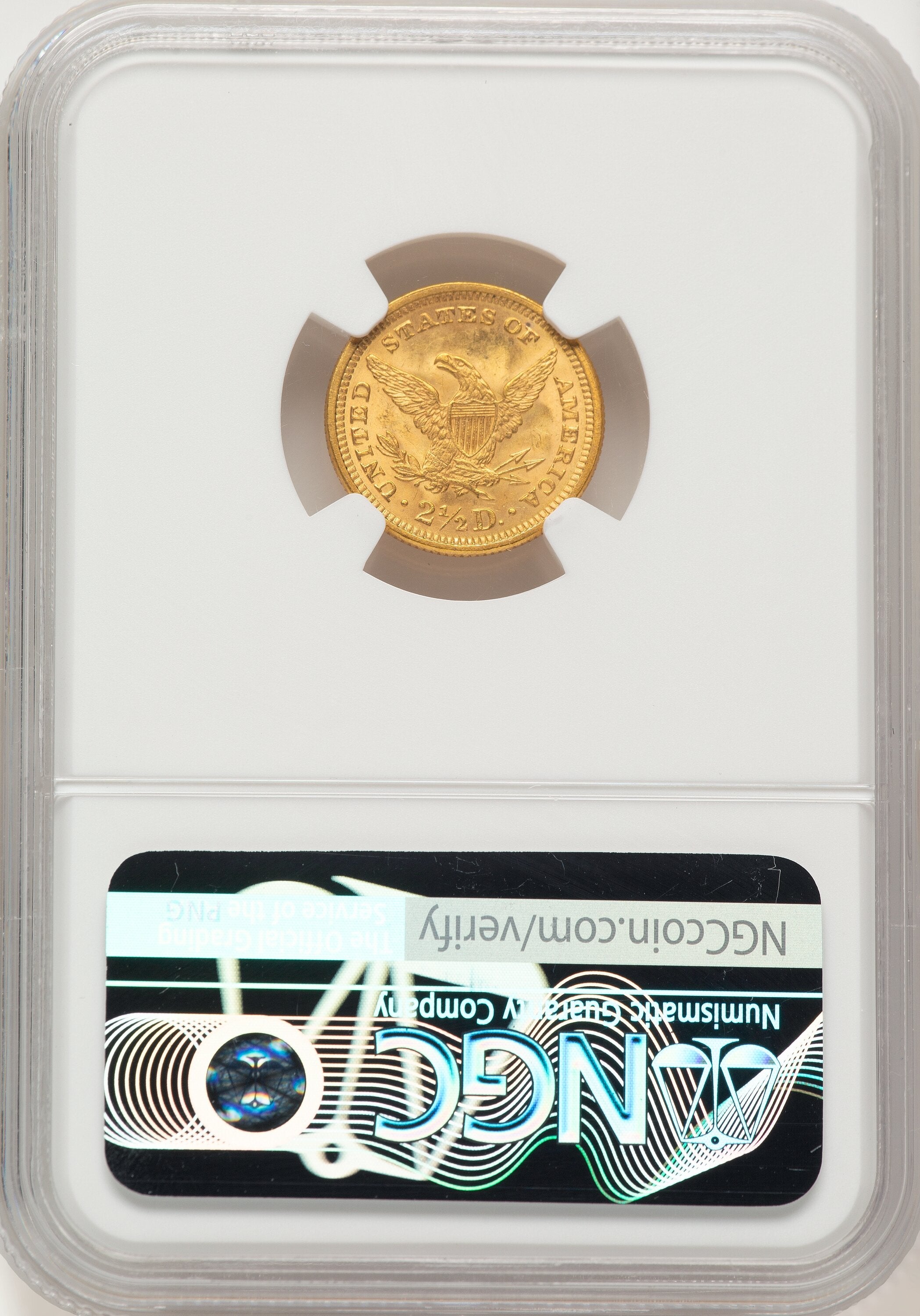 1873 $2.50 Closed 3 Liberty Quarter Eagle NGC MS65+