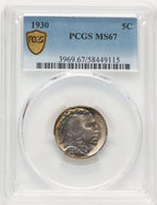 1930 5C Buffalo Nickel PCGS MS67