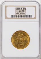 1888-O $10 Liberty Eagle NGC AU58