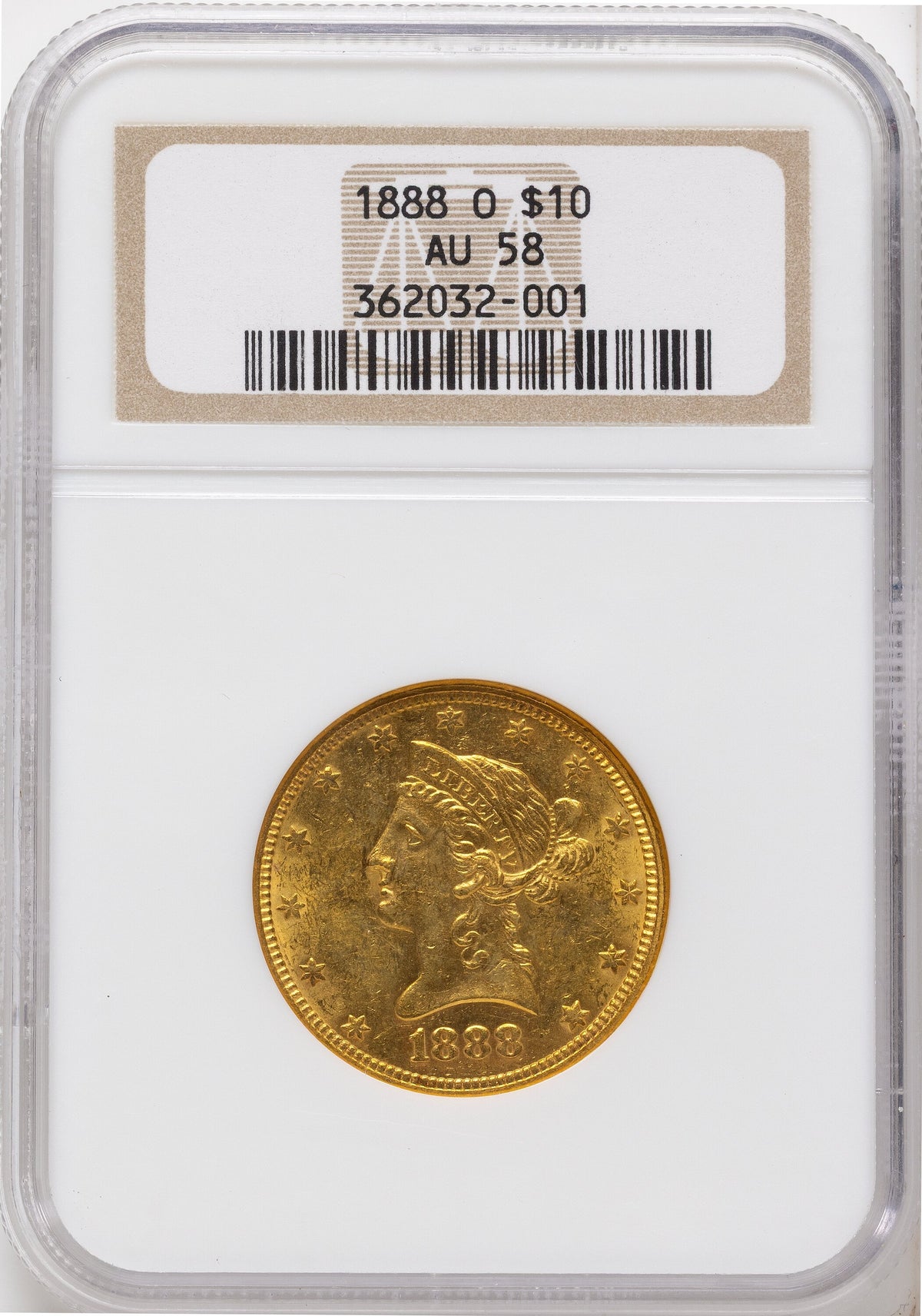 1888-O $10 Liberty Eagle NGC AU58