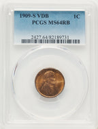1909-S 1C VDB RB Lincoln Cent PCGS MS64