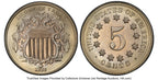 1868 5C Shield Nickel PCGS MS67