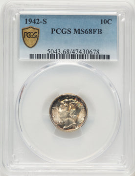 1942-S 10C FB Mercury Dime PCGS MS68