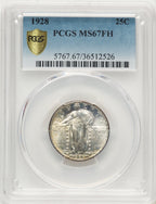 1928 25C FH Standing Liberty Quarter PCGS MS67