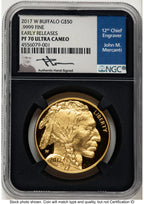 2017-W Proof Gold Buffalo 1 oz ER John Blue NGC PF70 Mercanti