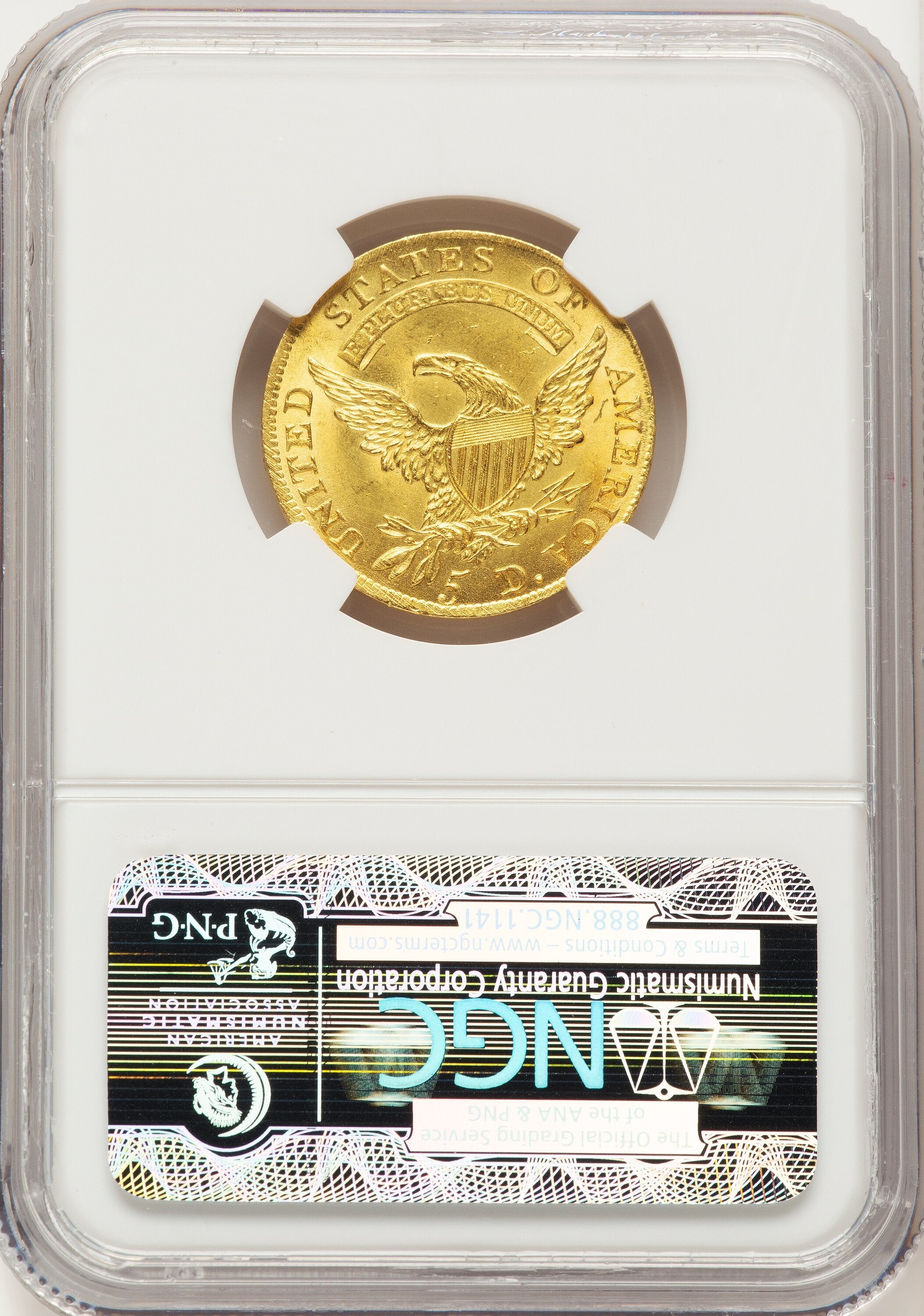 1810 $5 Small Date Tall 5 Early Half Eagle NGC MS64