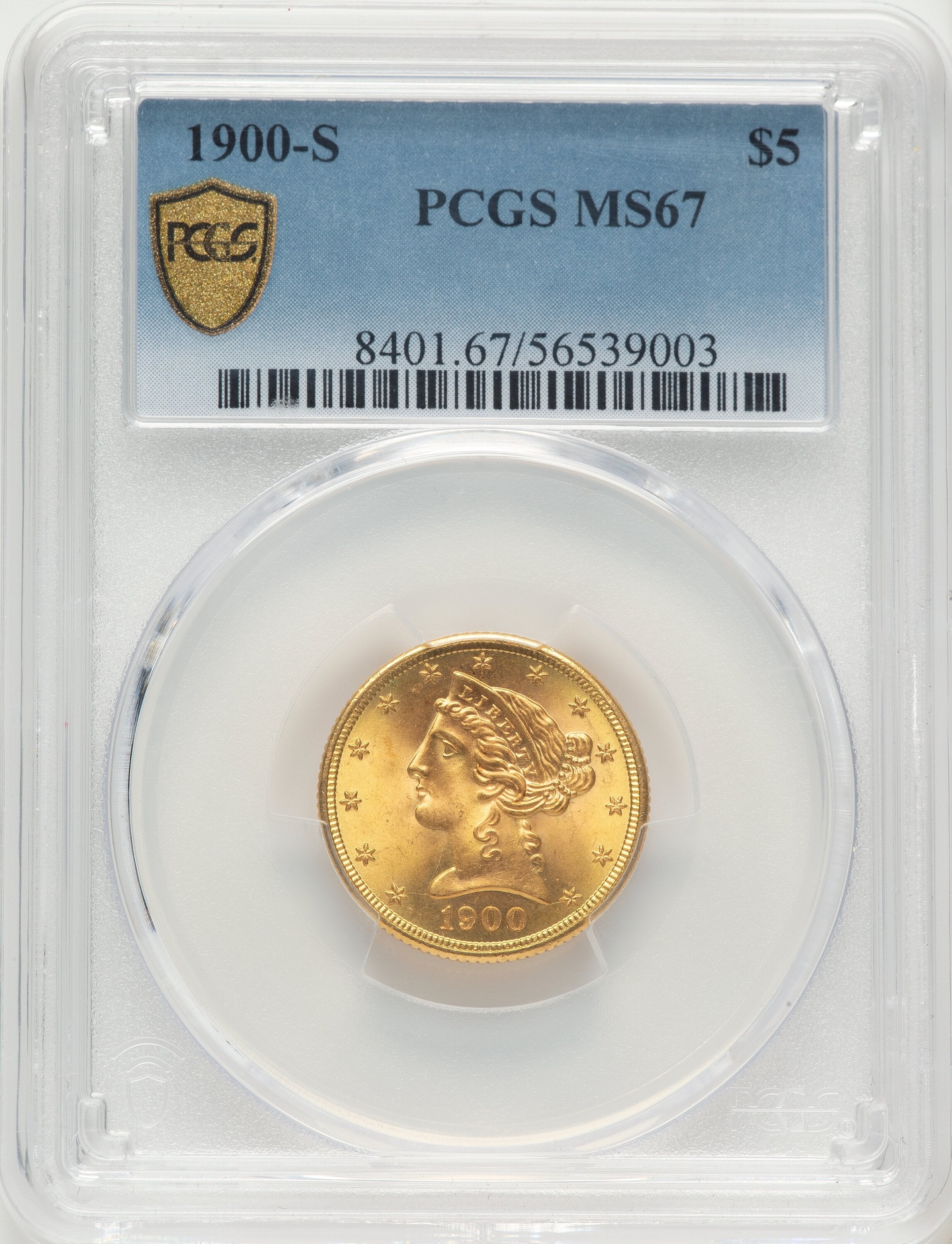 1900-S $5 Liberty Half Eagle PCGS MS67