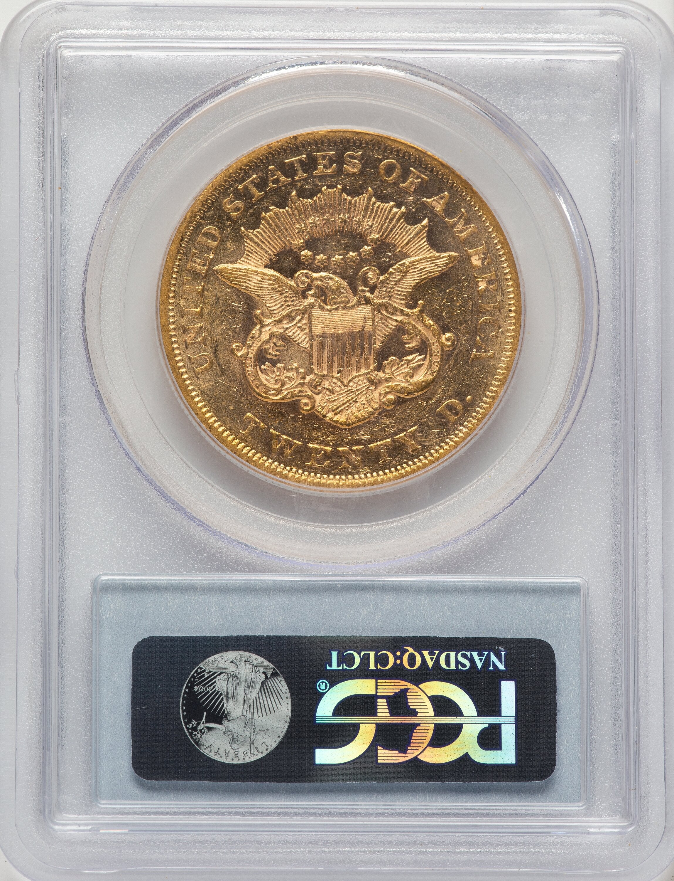 1863 $20 Liberty Double Eagle PCGS AU58