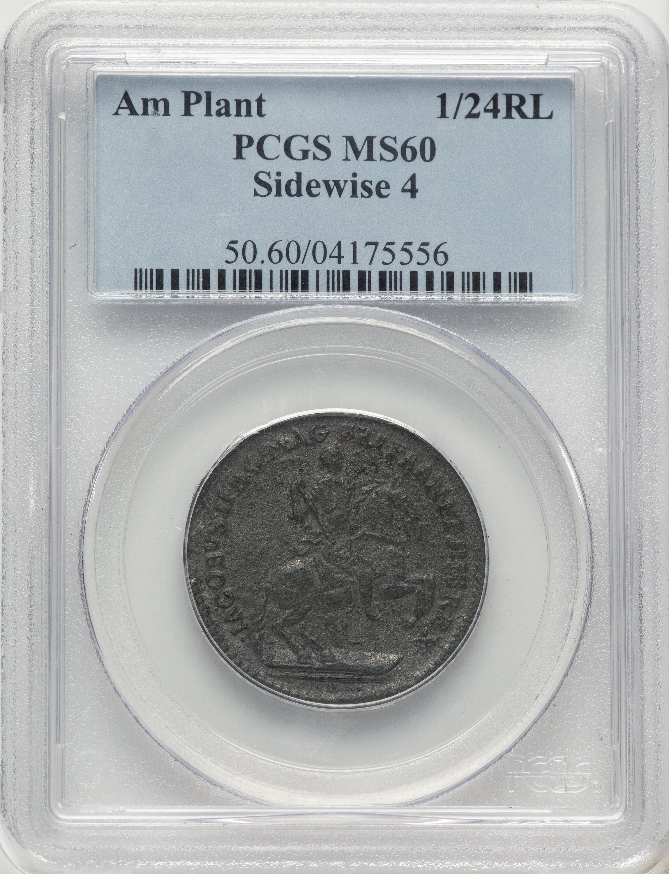 (1688) American Plantations 1/24 Part Real Sideways 4 Colonials PCGS MS60