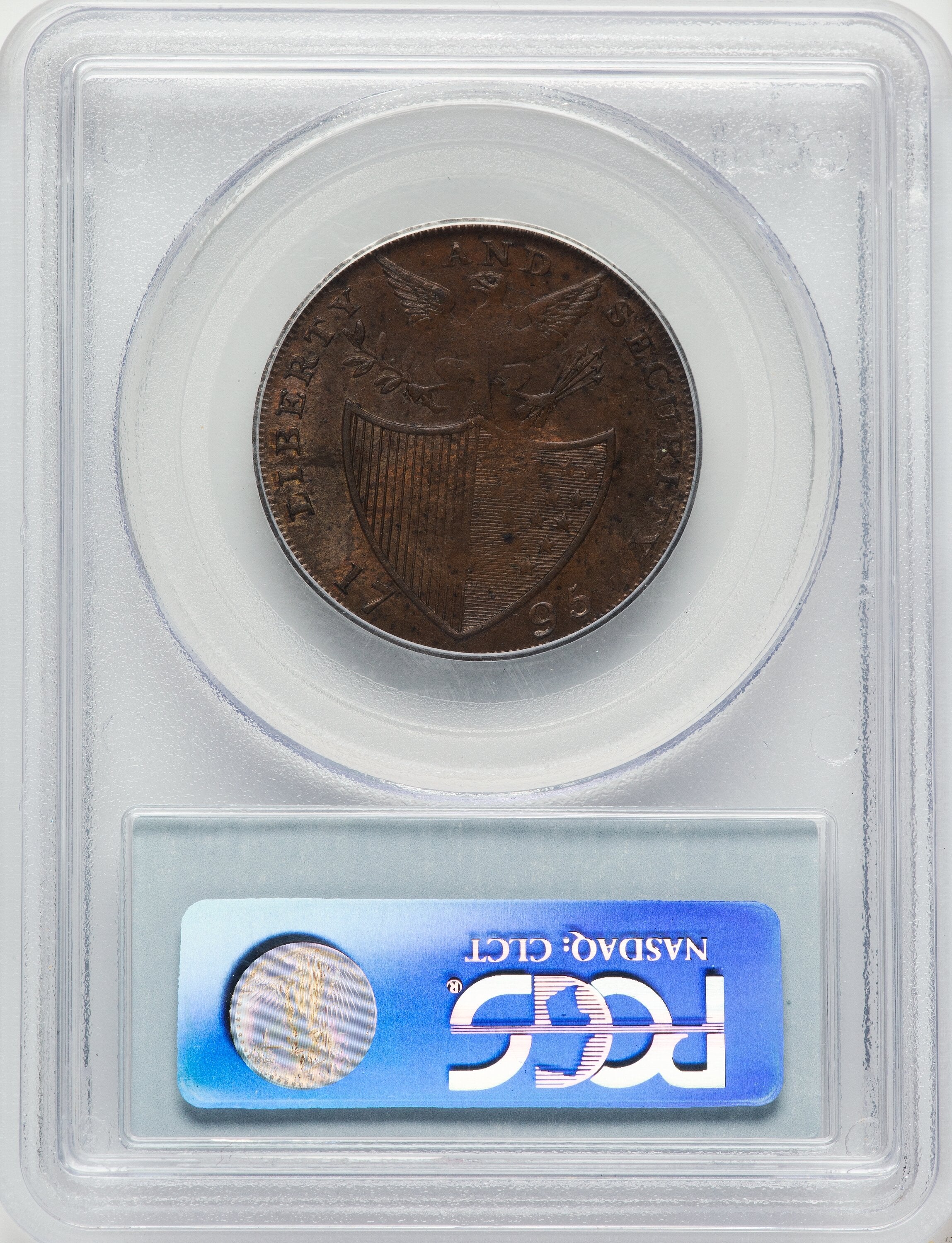 1795 Washington Liberty & Security Halfpenny London Edge BN Colonials PCGS MS63
