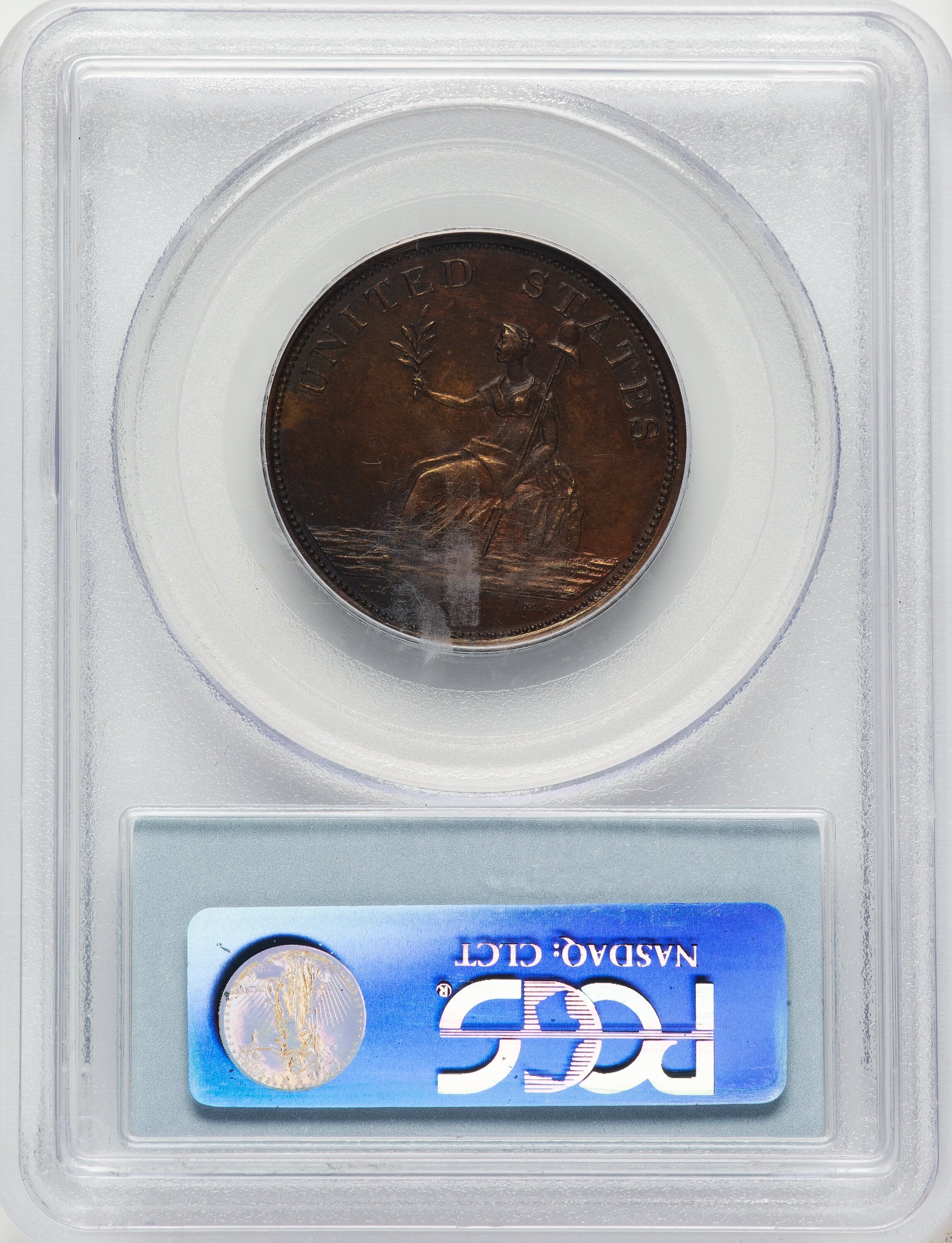 1783 Washington & Independence Cent Small Military Bust Engrailed Edge BN Colonials PCGS MS62