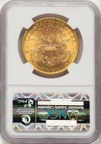 1895 $20 Brown Label Liberty Double Eagle NGC MS62