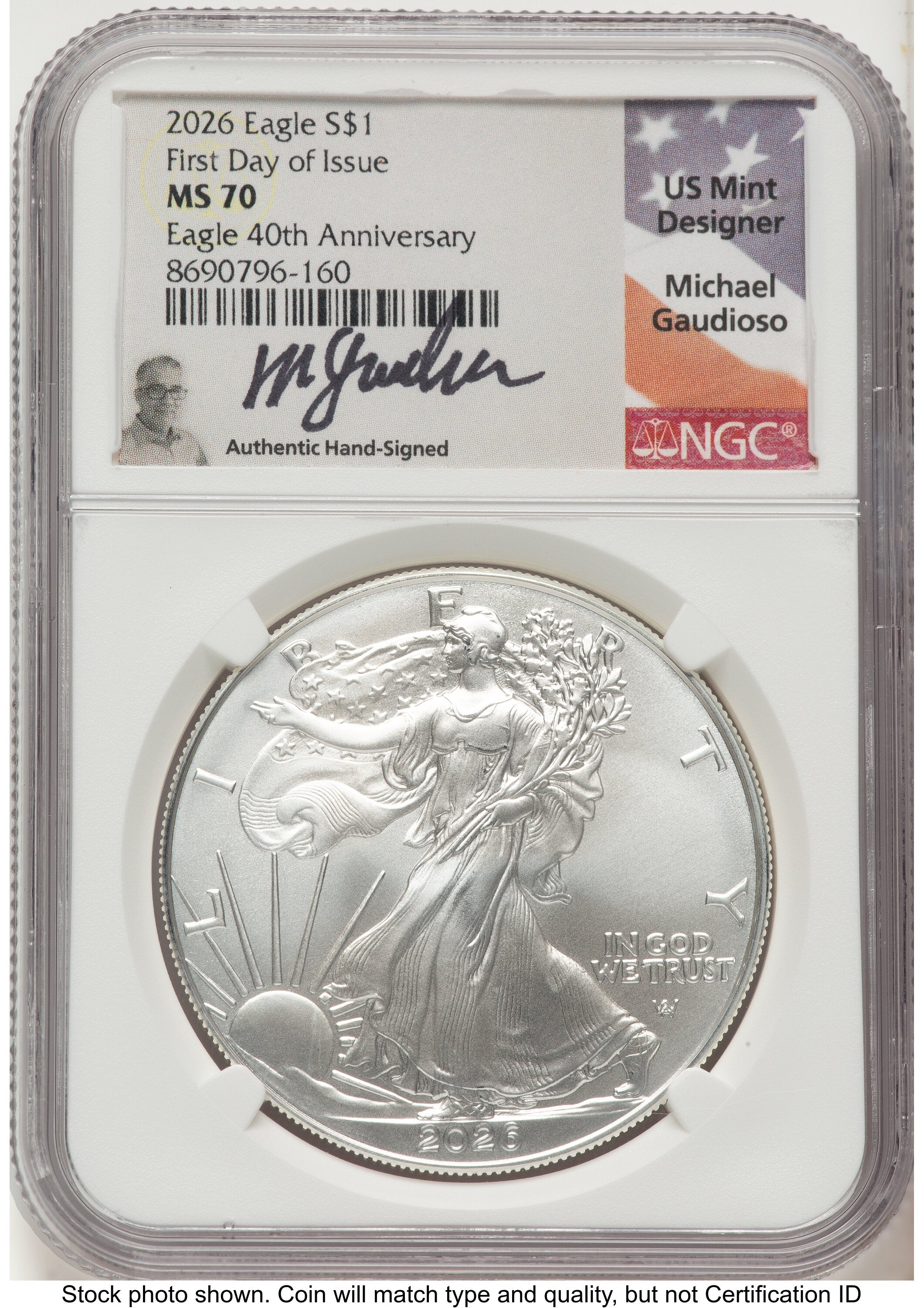 2026 Silver Eagle FDI Michael Gaudioso NGC MS70