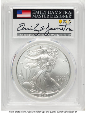 2026 Silver Eagle FDI Emily Damstra PCGS MS70