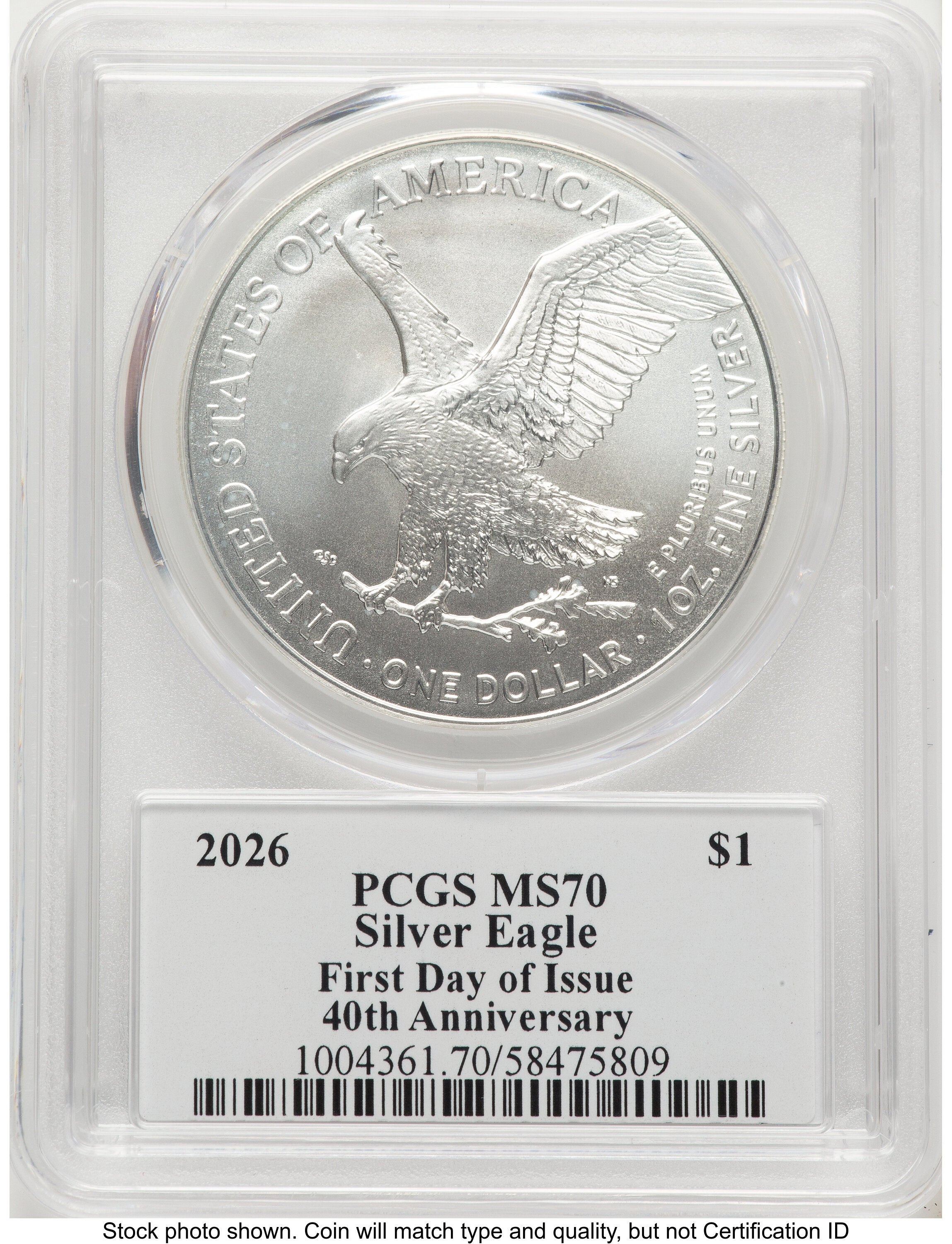 2026 Silver Eagle FDI Emily Damstra PCGS MS70