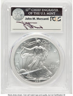 1998 Silver Eagle John PCGS MS70 Mercanti