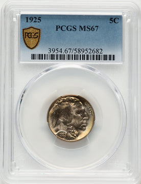 1925 5C Buffalo Nickel PCGS MS67