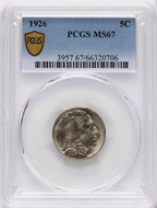 1926 5C Buffalo Nickel PCGS MS67