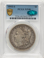 1893-S CAC Morgan Dollar PCGS XF40