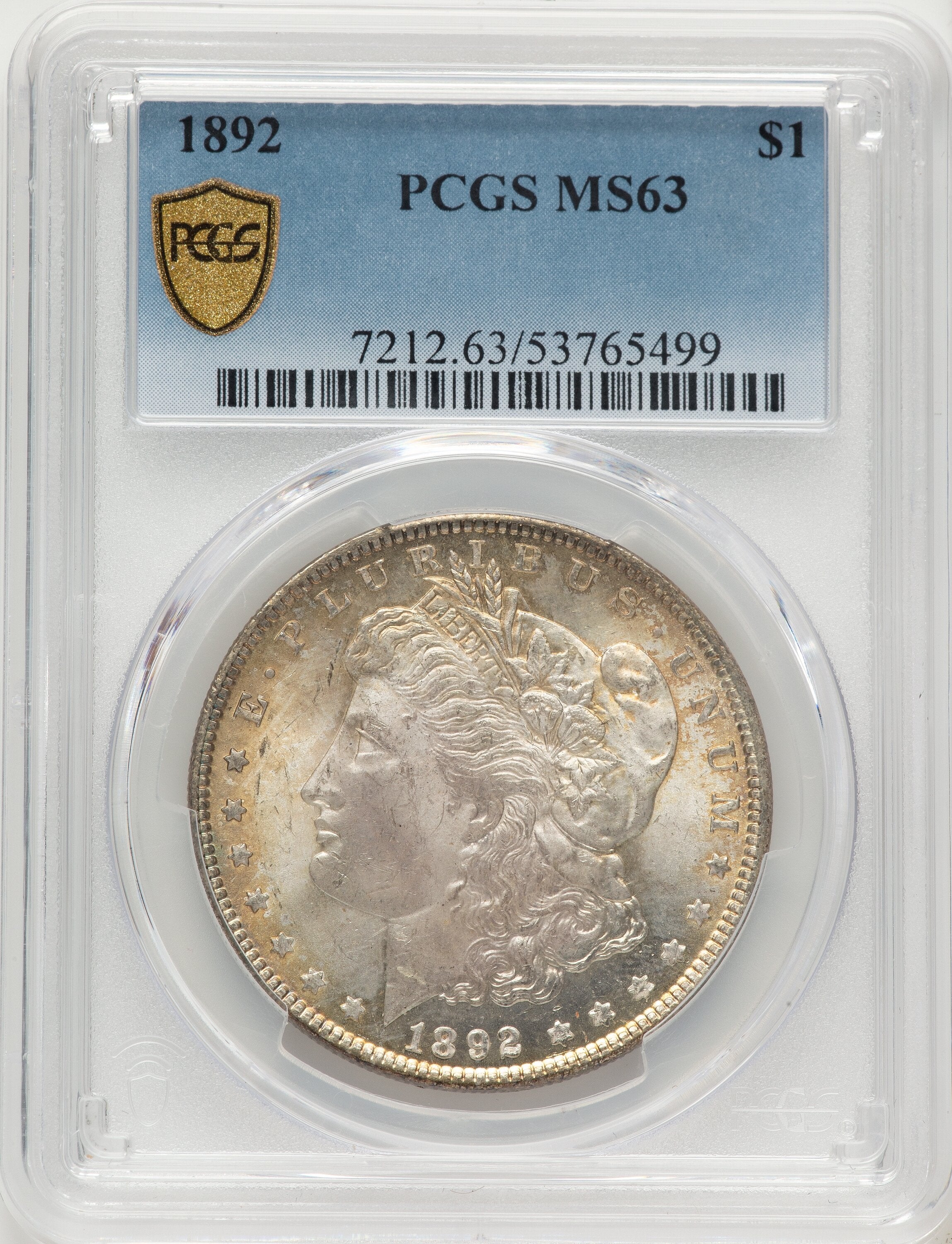 1892 Morgan Dollar PCGS MS63