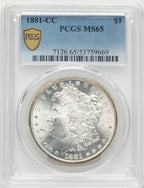 1881-CC Morgan Dollar PCGS MS65