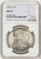 1921-D Morgan Dollar NGC MS67