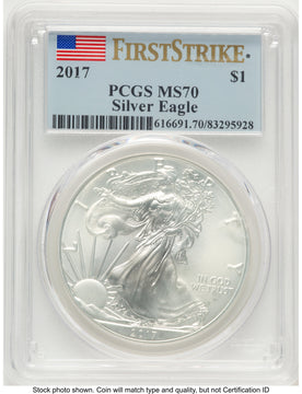 2017 Silver Eagle FS Flag PCGS MS70