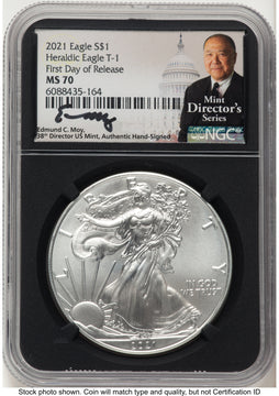 2021 Silver Eagle Type 1 FDR Mint Director's Series NGC MS70 Ed Moy