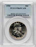 1950 50C CA Proof Franklin Half Dollar PCGS PR65