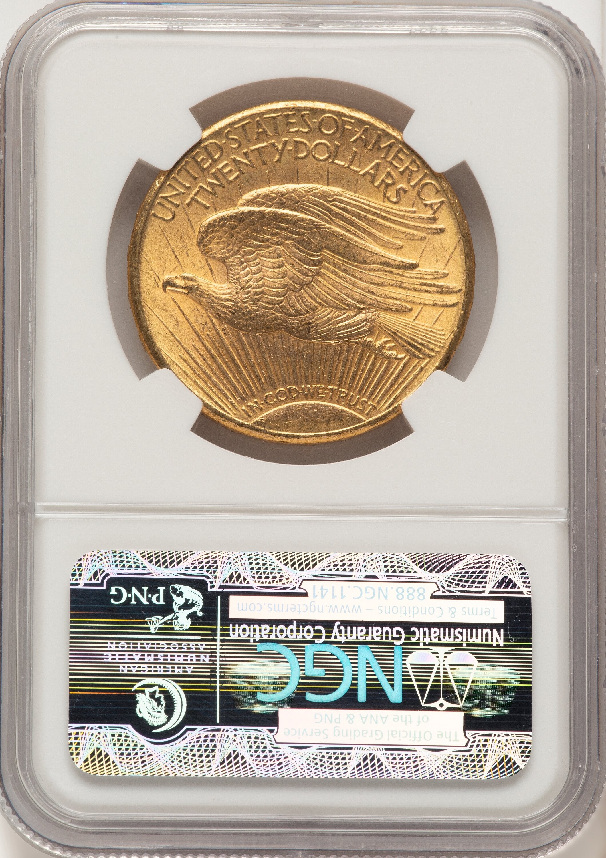 1911-D $20 Brown Label Saint-Gaudens Double Eagle NGC MS65+
