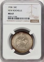 1938 50C New Rochelle Commemorative Silver NGC MS67