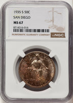 1935-S 50C San Diego Commemorative Silver NGC MS67