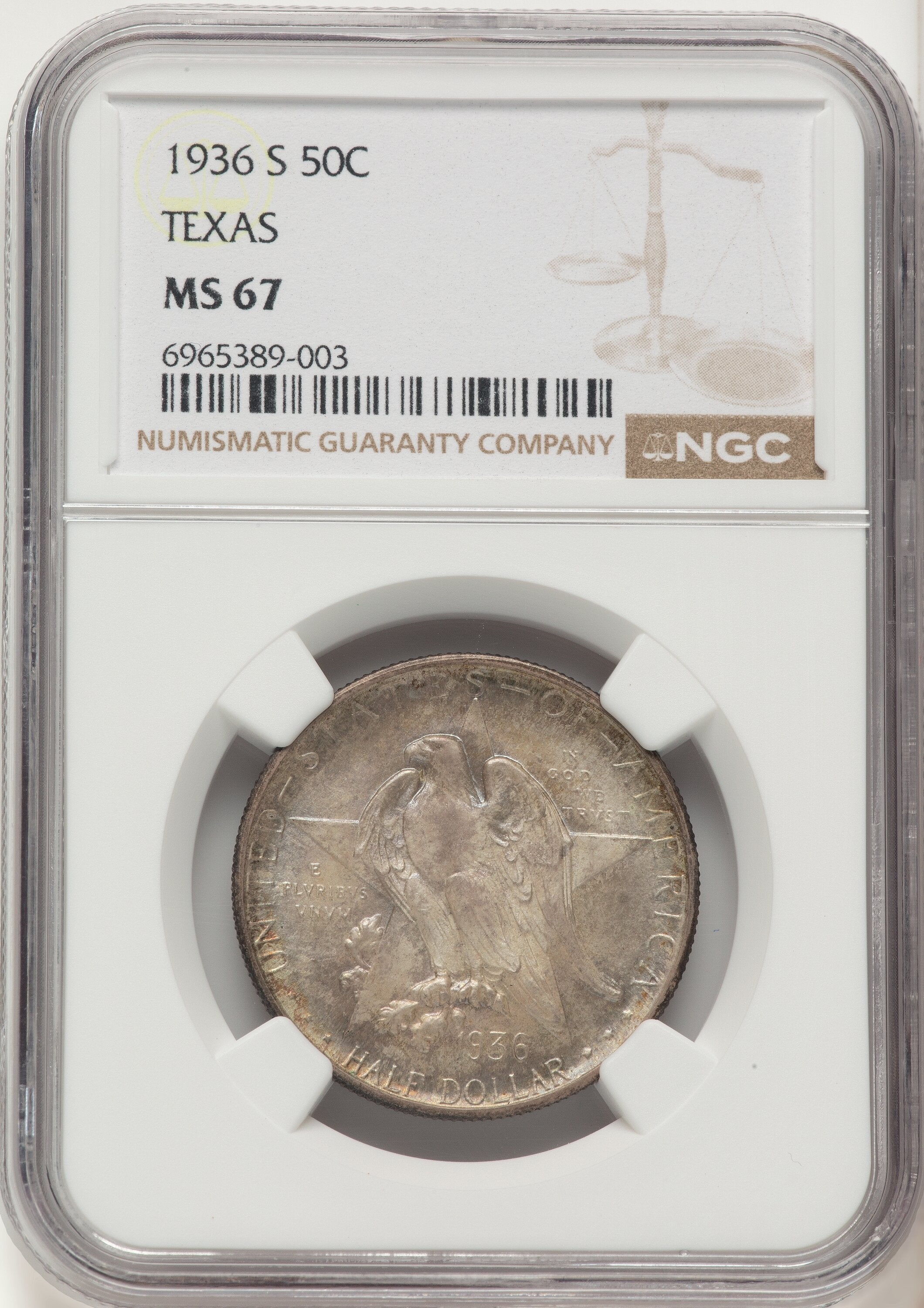 1936-S 50C Texas Commemorative Silver NGC MS67 | LCR Coin
