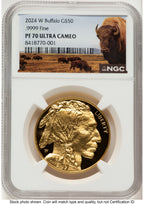 2024-W Proof Gold Buffalo 1 oz Bison Label NGC PF70