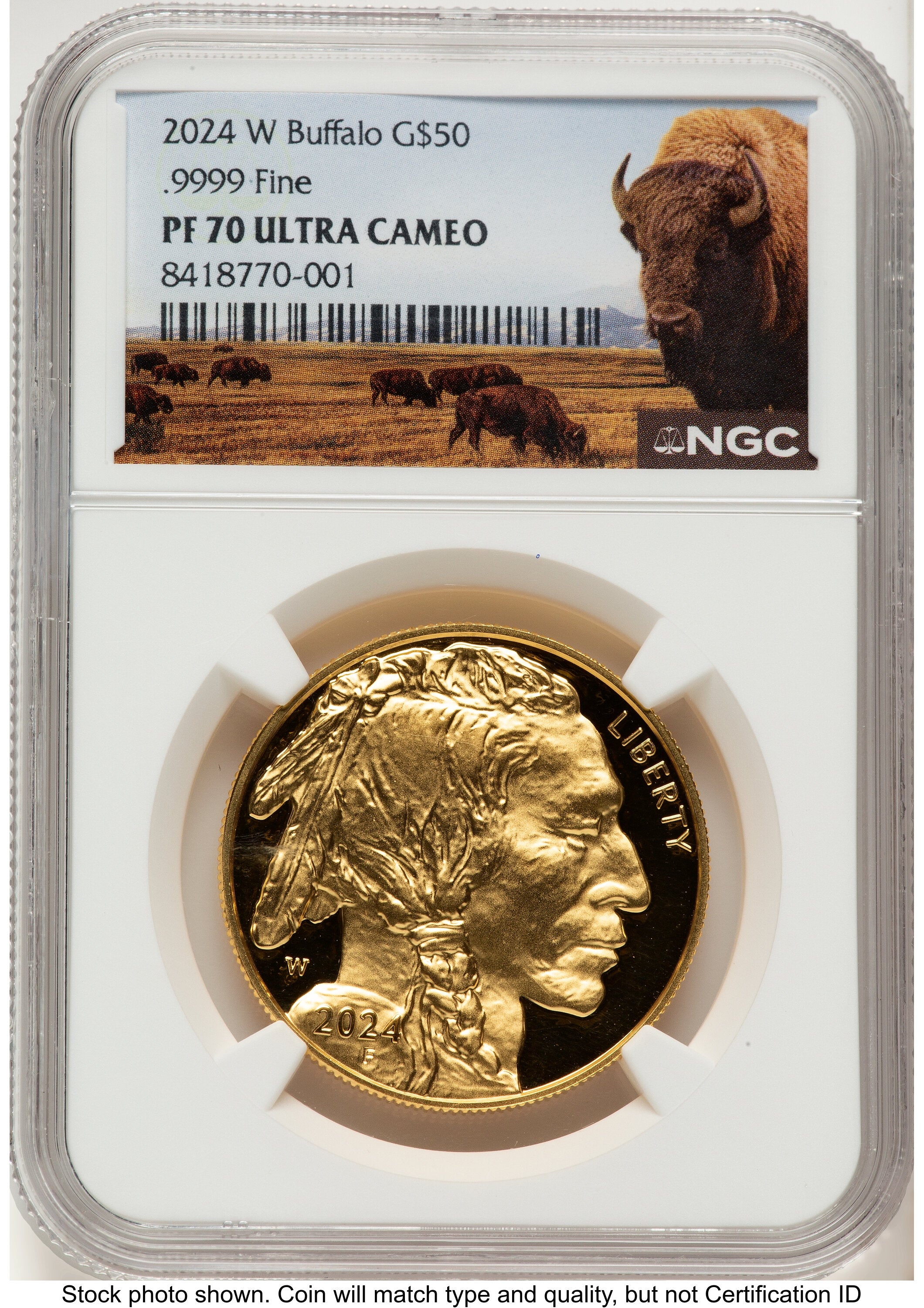 2024-W Proof Gold Buffalo 1 oz Bison Label NGC PF70 | LCR Coin