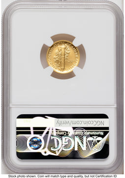 2026-W Best of the Mint 1916 Mercury Dime Gold 1/10 oz FDI America 250 John Hancock Label NGC MS70