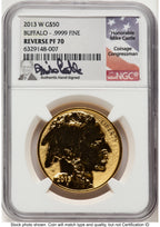2013-W Reverse Proof Gold Buffalo 1 oz Mike Castle NGC PF70
