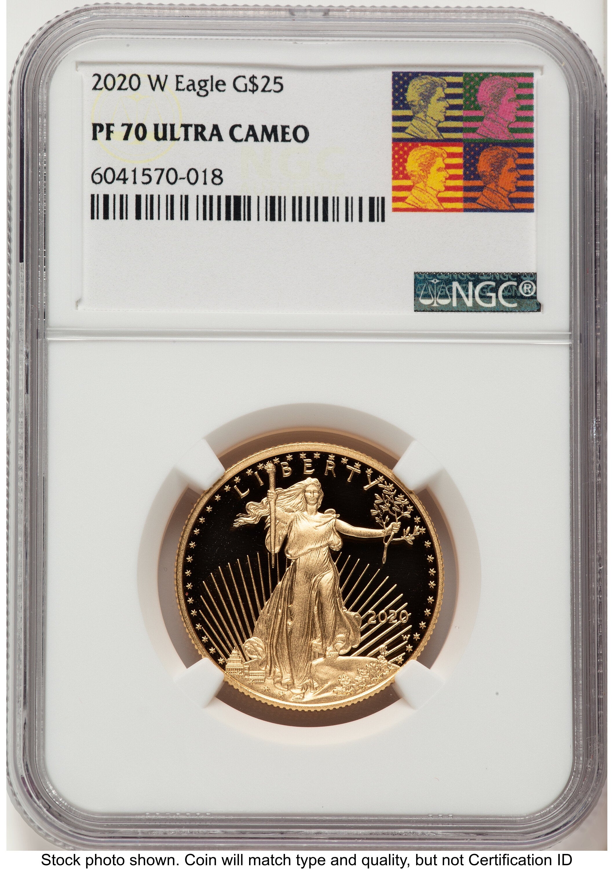 2020-W Proof Gold Eagle 1/2 oz Reagan Bust Art NGC PF70