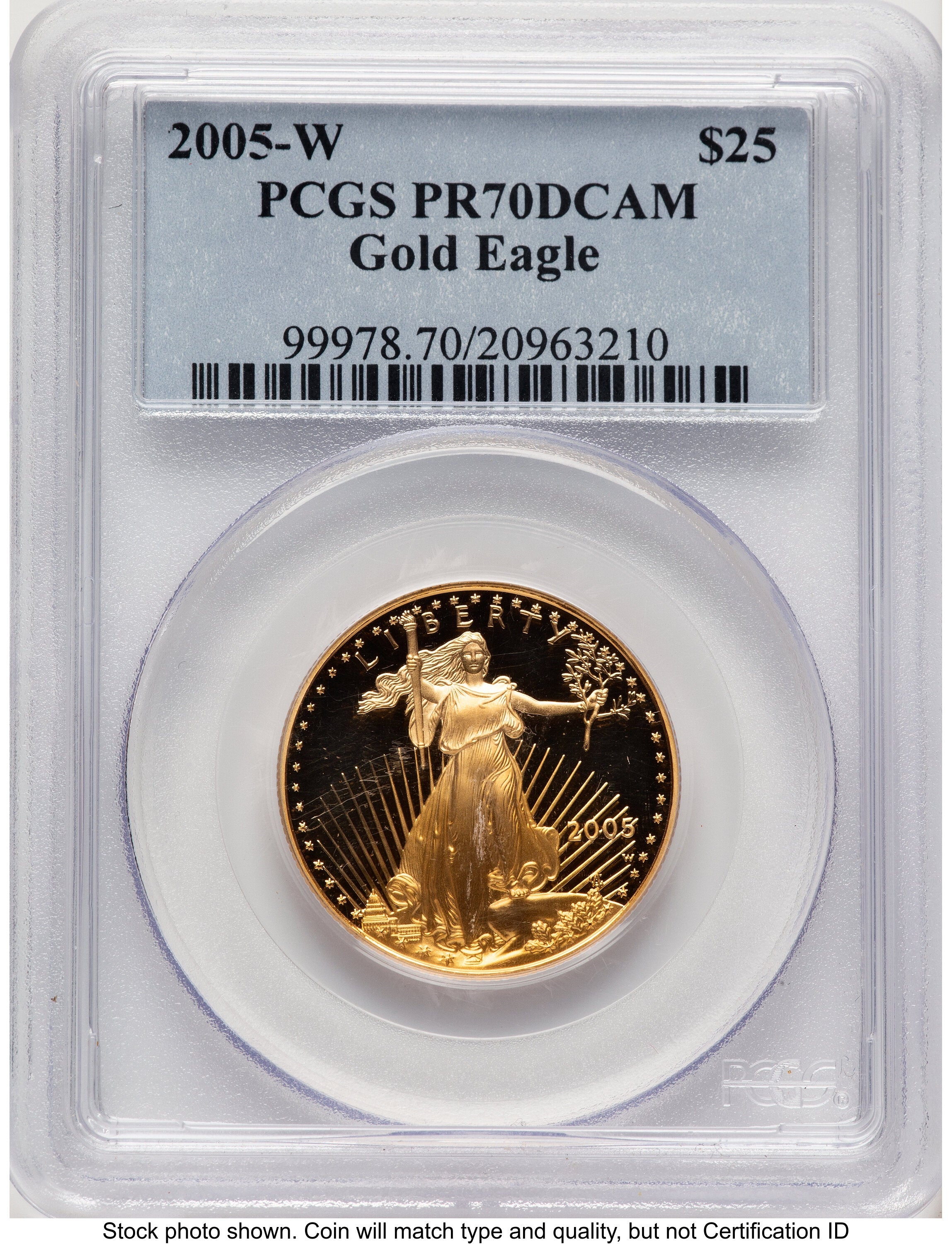 2005-W Proof Gold Eagle 1/2 oz Blue Label PCGS PR70 | LCR Coin
