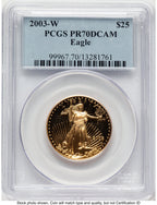 2003-W Proof Gold Eagle 1/2 oz Blue Label PCGS PR70