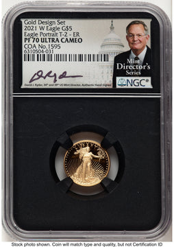 2021-W Type 2 Proof Gold Eagle 1/10 oz ER David J Ryder Mint Director's Series NGC PF70