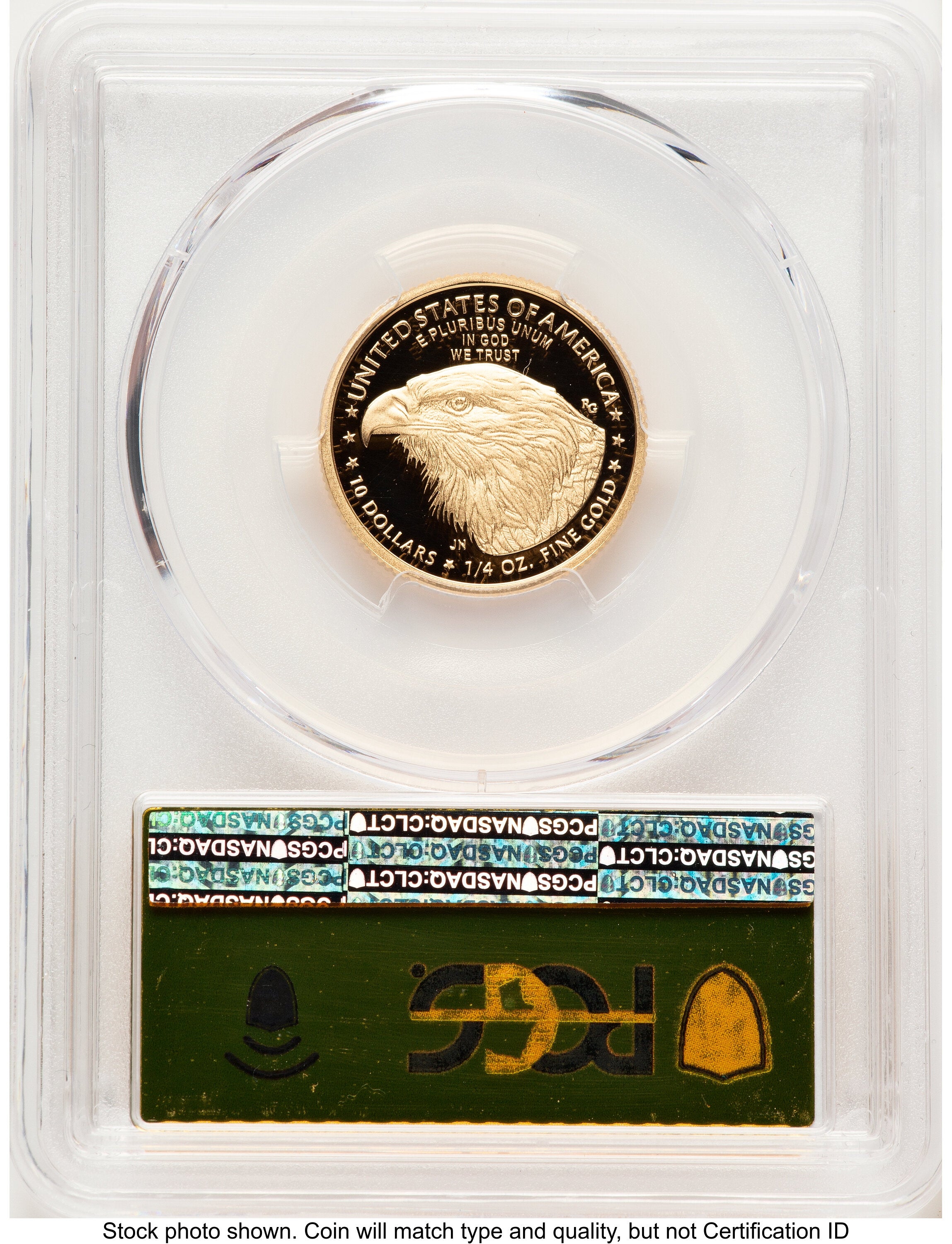 2021-W Type 2 Proof Gold Eagle 1/4 oz FDI Gold Foil PCGS PR70
