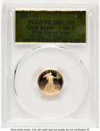 2021-W Type 2 Proof Gold Eagle 1/10 oz FDI Gold Foil PCGS PR70