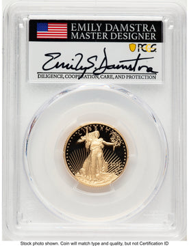 2021-W Type 2 Proof Gold Eagle 1/4 oz AR Emily Damstra PCGS PR70