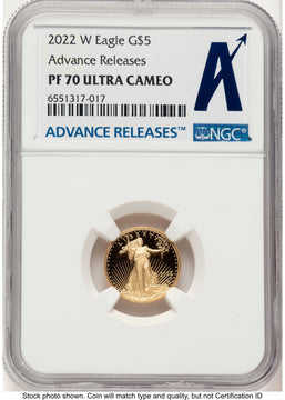 2022-W Proof Gold Eagle 1/10 oz AR Standard NGC PF70