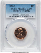 1971-S 1C FS-101 RD CA Proof Lincoln Cent PCGS PR66