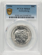 1936 50C Gettysburg Commemorative Silver PCGS MS64