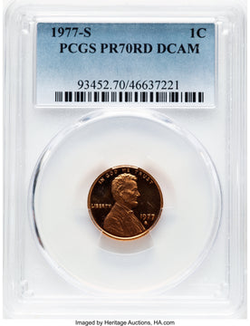 1977-S 1C Proof Lincoln Cent PCGS PR70