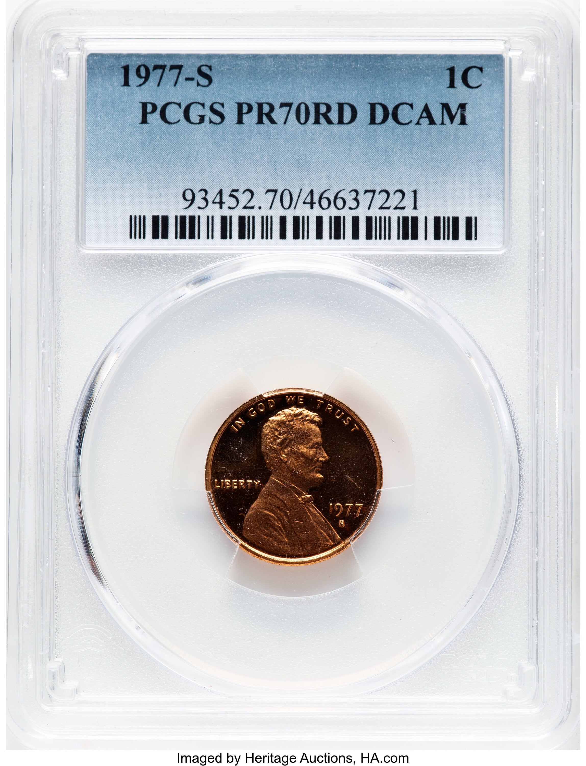 1977-S 1C Proof Lincoln Cent PCGS PR70