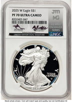 2025-W Proof Silver Eagle 1 oz John /Michael Gaudioso US Mint Engraver Series NGC PF70 Mercanti